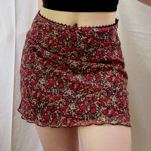 Red Floral Skirt